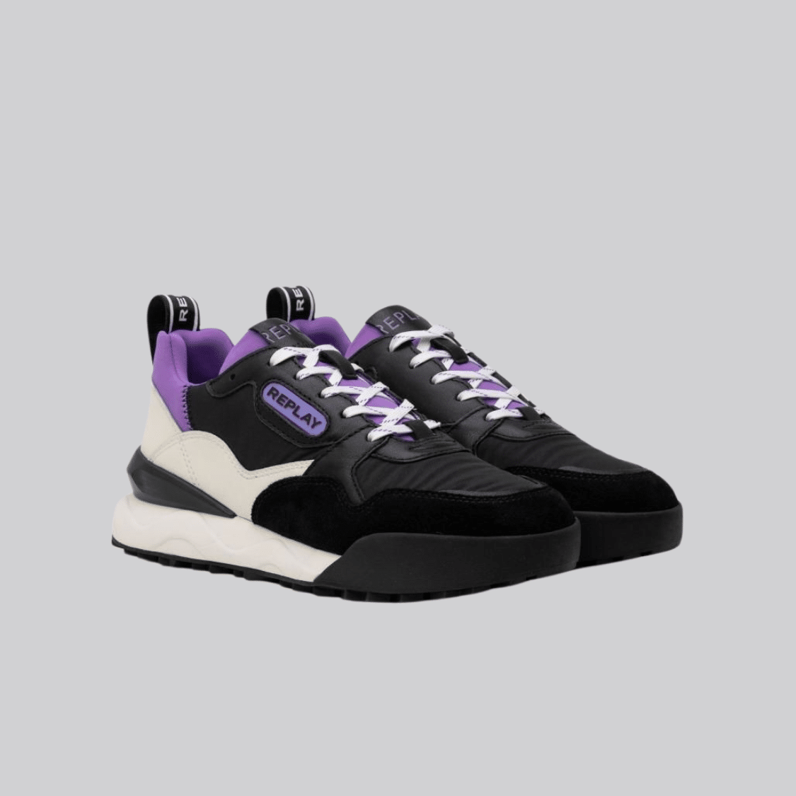 Replay Womens Field Tech Shoes Black/Purple