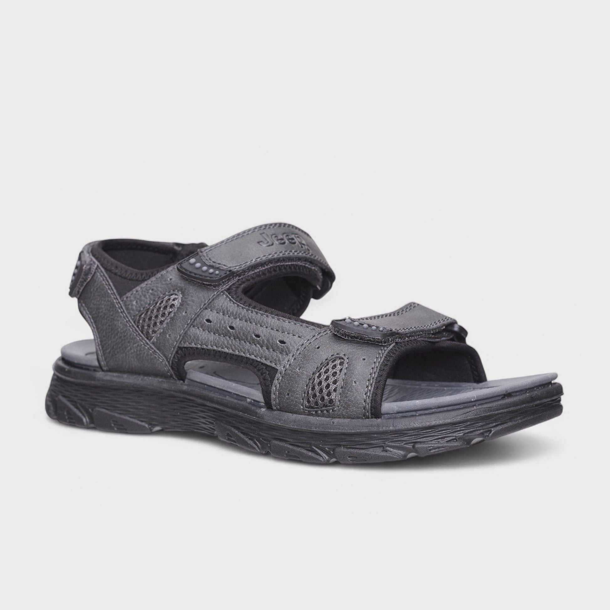 Jeep Mens Compass Sandals In Grey & Black