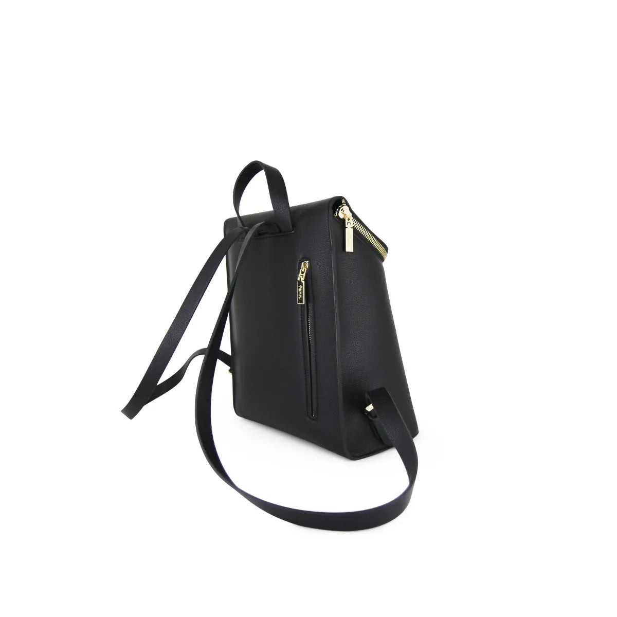 Fenn Gold Zip Backpack In Black