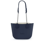 Fenna Silver Chain Tote Bag In Navy