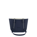 Fenna Silver Chain Tote Bag In Navy