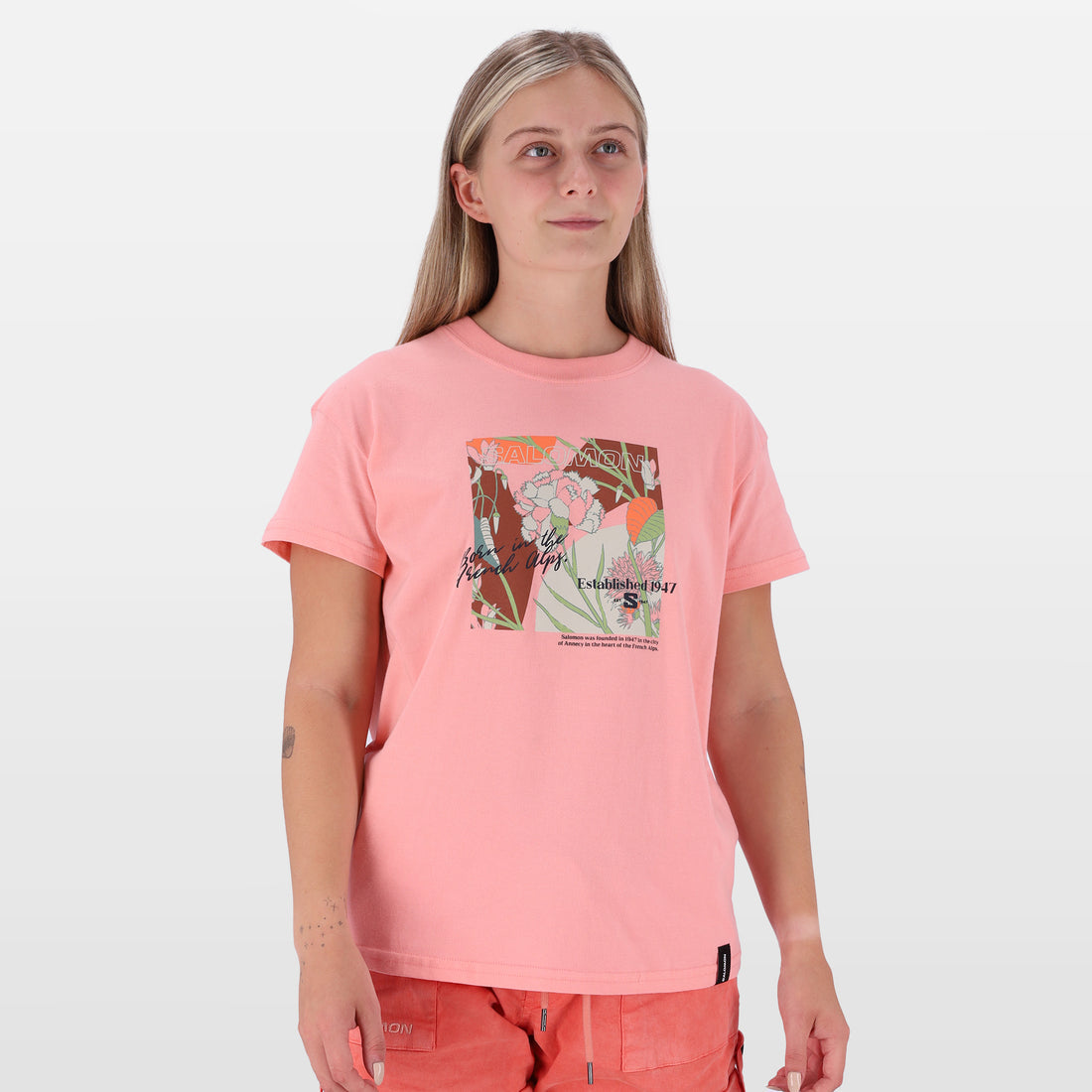 Salomon Womens Freedom Short Sleeves T-Shirts In Murex Shell