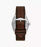 Fossil Gents Everett Three-Hand Date Leather Watch In Brown