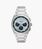Fossil mens Everett Chronograph Stainless Steel Blue