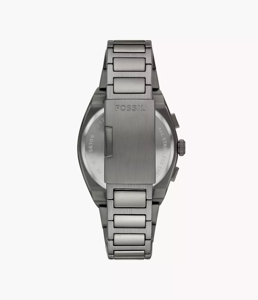 Fossil mens Everett Chronograph Smoke Stainless Gunmetal