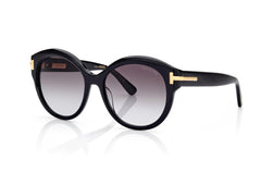 Tom Ford Womens Icon Round Sunglasses In Black and Gold