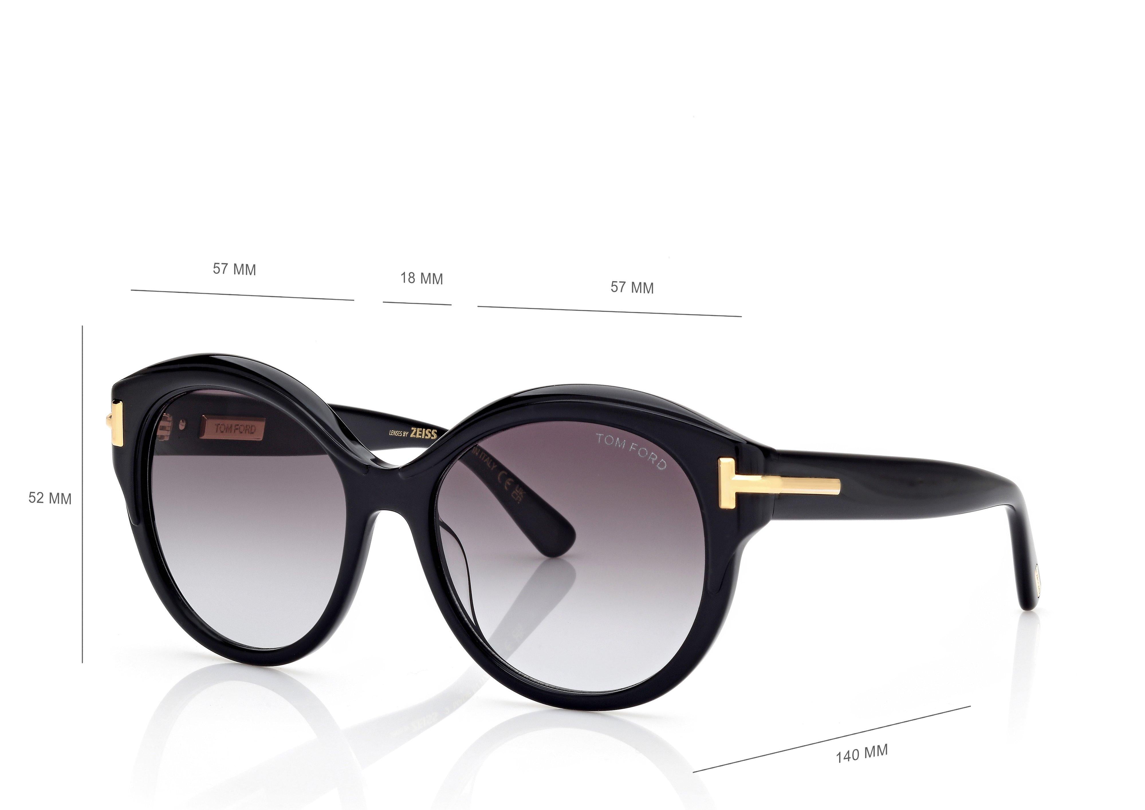 Tom Ford Womens Icon Round Sunglasses In Black and Gold