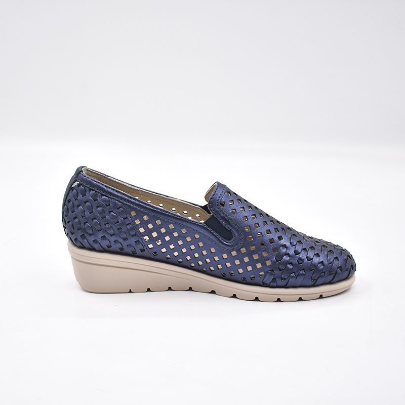 Hush Puppies Hpl01320 Ladies Geena Leather Shoes Sapphire