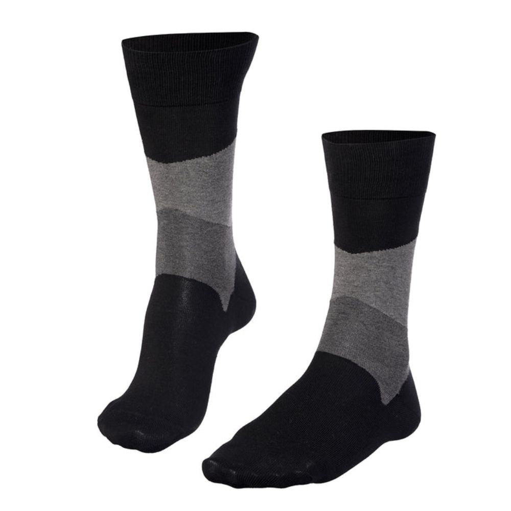 Falke Mens Abstract Colour Scape Socks In Black Multi