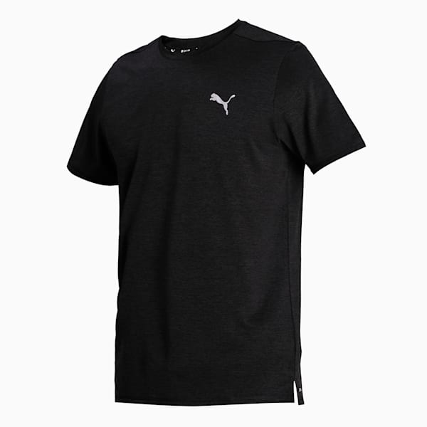 Puma Mens Run Favorite Heather Short Sleeves T-Shirt In Black