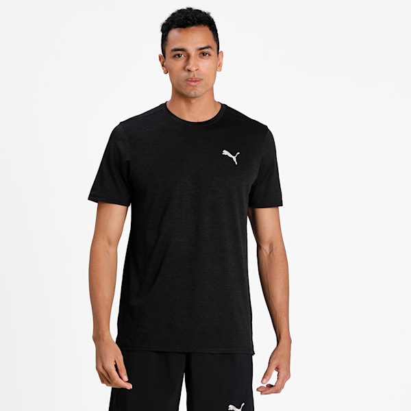 Puma Mens Run Favorite Heather Short Sleeves T-Shirt In Black