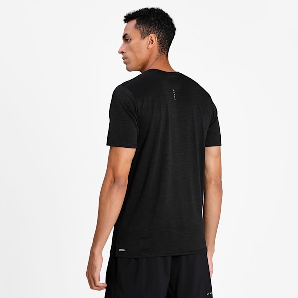 Puma Mens Run Favorite Heather Short Sleeves T-Shirt In Black