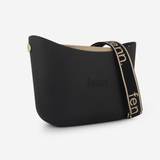 Fenn Beige On Black Handle Tote Bag In Black