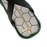 Fenn Gold Zip Black Handle Tote Bag In Green