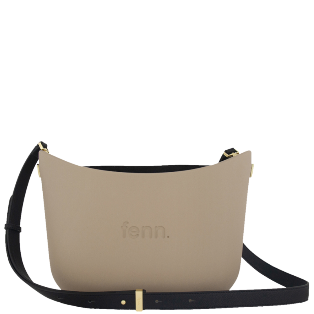 Fenn Black Handle Tote Bag In Stone
