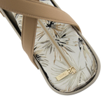 Fenn Light Tan Print Handbag In Mushroom