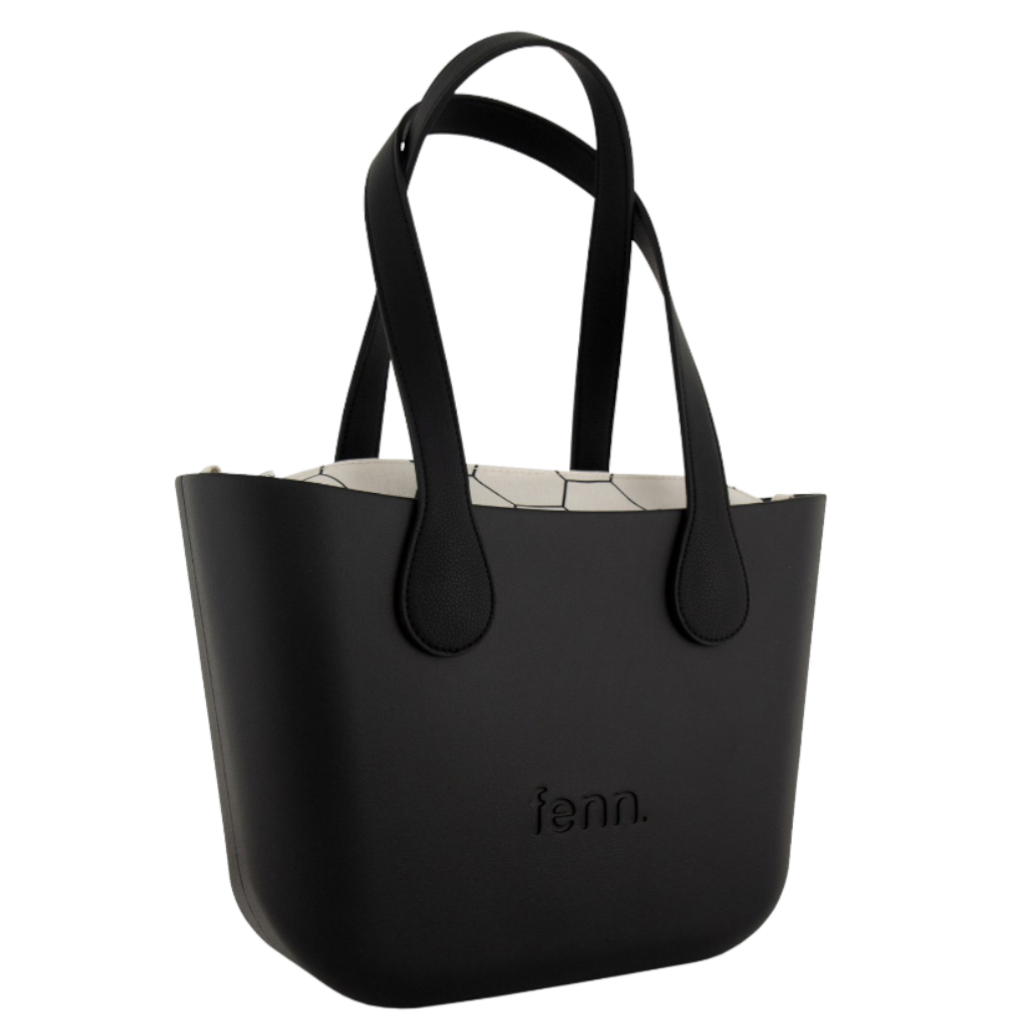 Fenn Silver Zip Handbag In Black