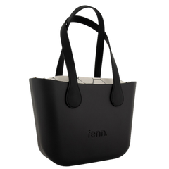 Fenn Silver Zip Handbag In Black