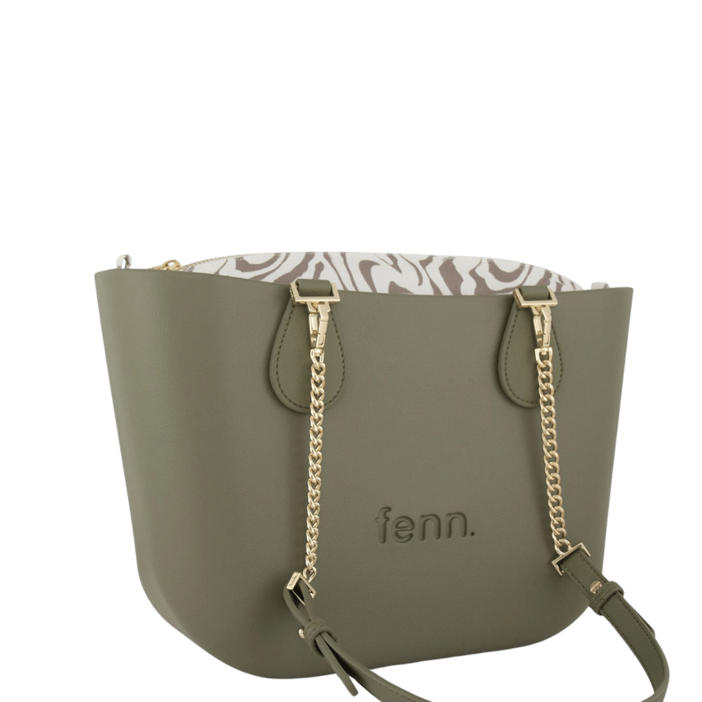 Fenn Gold Chain Tote Bag In Watercress