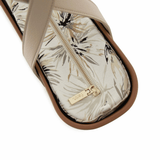 Fenn Beige Handle Handbag with Gold Zip In Tan
