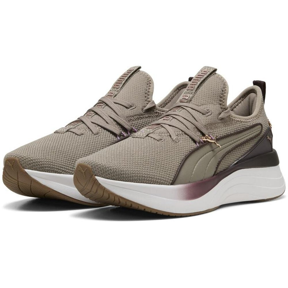 Puma Womens Softride Sabrina Polished Chrome Sneakers In Mouse Grey Mauve