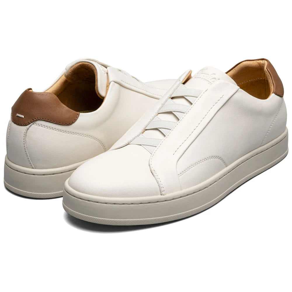 Florsheim Mens Monopoli Elastic Lace To Toe Sneaker In Cream