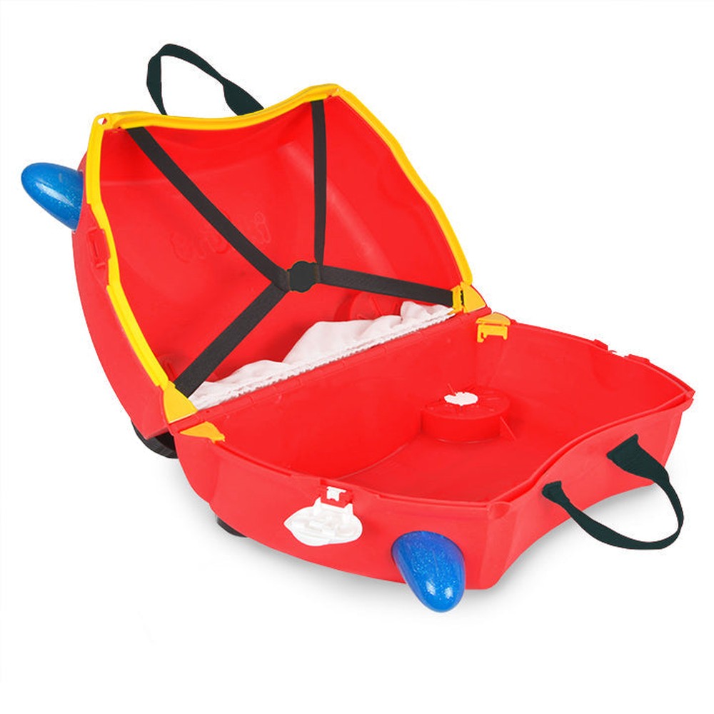 Trunki Kiddies Frank The Fire Engine Ride On Suitcase In Red Multi