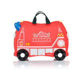 Trunki Kiddies Frank The Fire Engine Ride On Suitcase In Red Multi