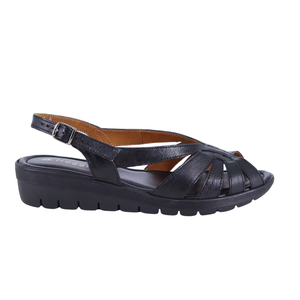 Froggie 12537 Ladies Lea Waxy Shoes Navy