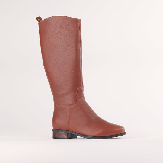 Froggie Ladies Lea Cow Calf Boots In Chestnut