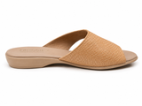 Froggie Ladies Lea Waxy Slippers In Tan