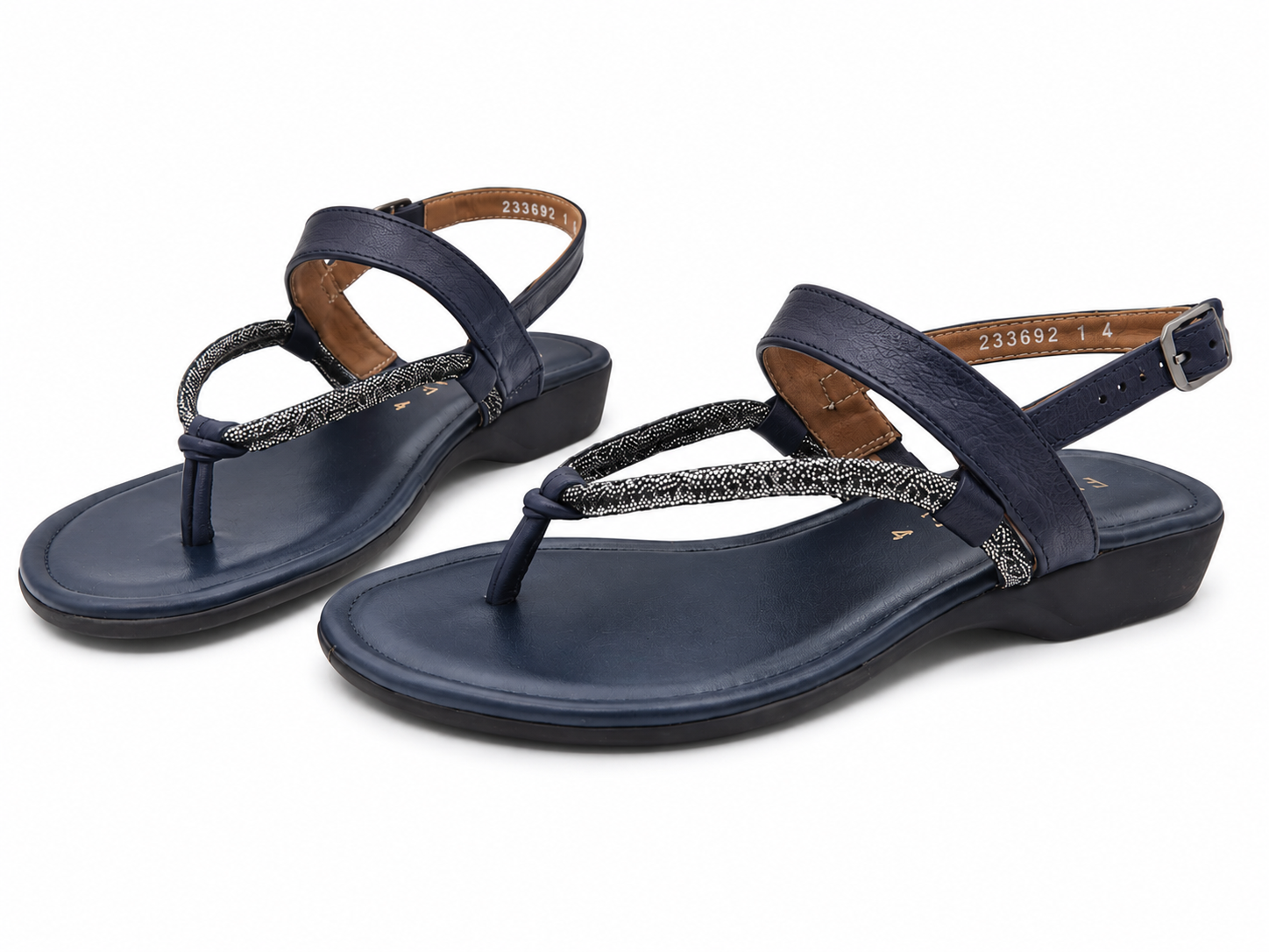 Froggie Womens Lea Waxy 1 Sandal In Navy