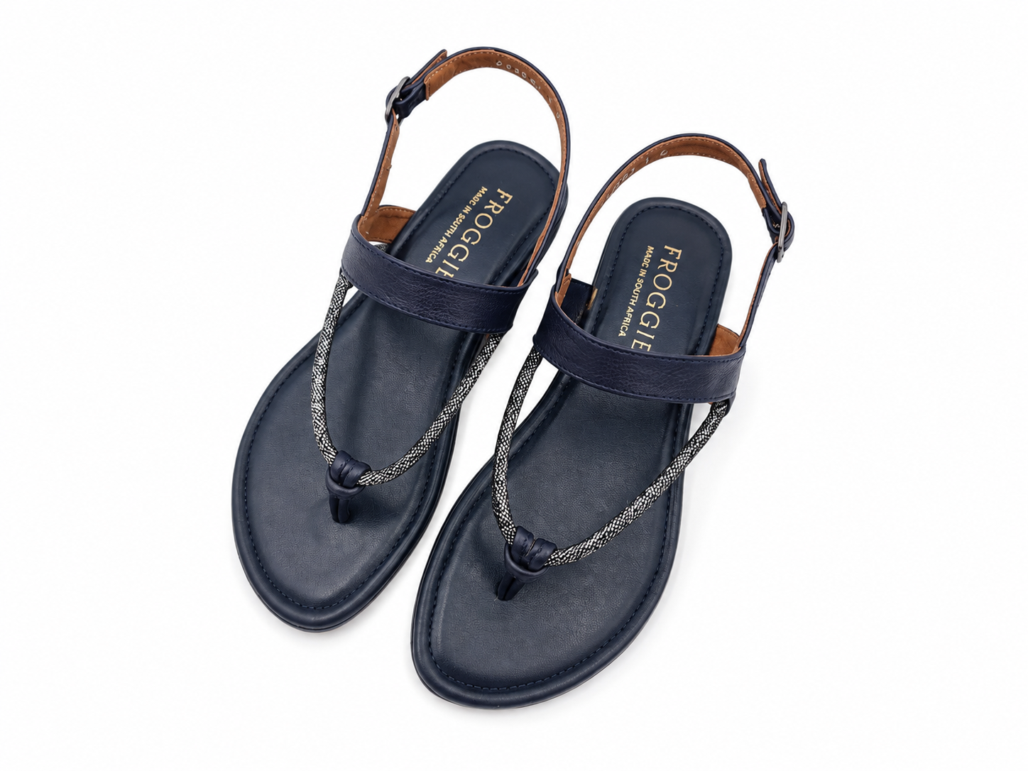 Froggie Womens Lea Waxy 1 Sandal In Navy