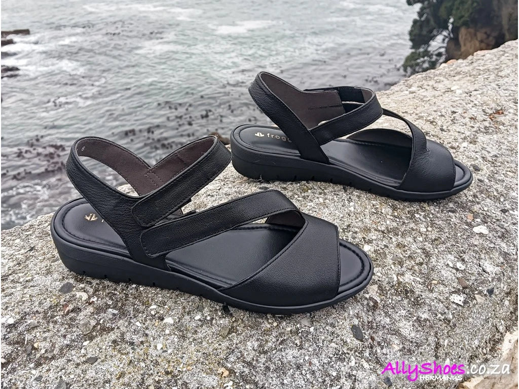 Froggie Womens Lea Metallic Sandals In Black