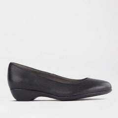 Froggie Ladies Lea Waxy Shoes  Black