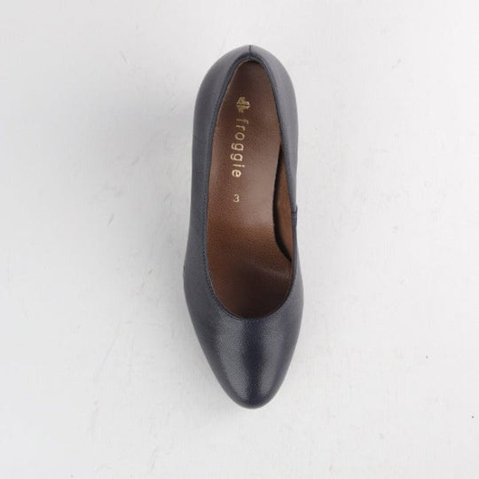 Froggie Ladies Lea Waxy Heels In Navy