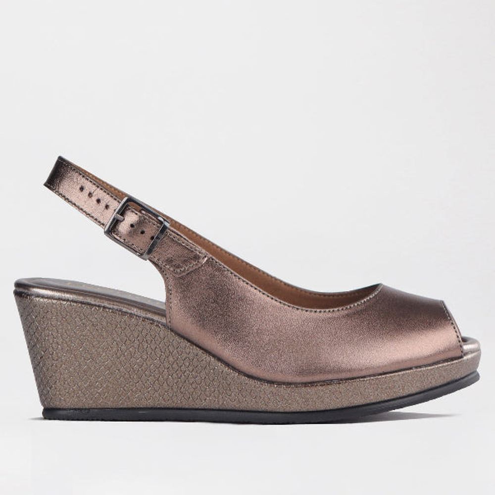 Froggie Ladies Lea Metallic Shoes In Lead Multi