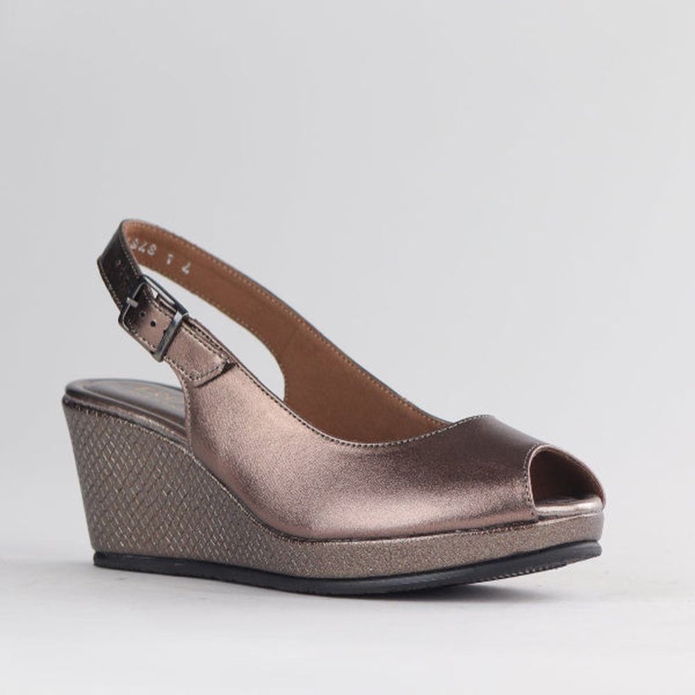 Froggie Ladies Lea Metallic Shoes In Lead Multi