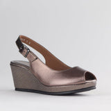 Froggie Ladies Lea Metallic Shoes In Lead Multi