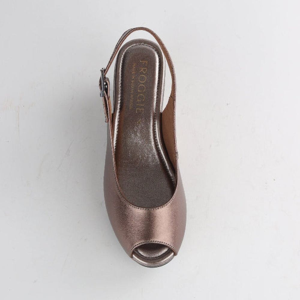 Froggie Ladies Lea Metallic Shoes In Lead Multi