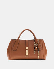 Guess Brooke High Society Satchel Bag Cognac