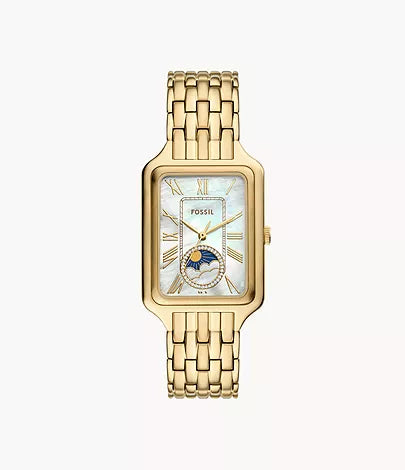 Fossil Women`s Raquel Sun Moon Multifunction Gold-Tone Stainless Steel Watch