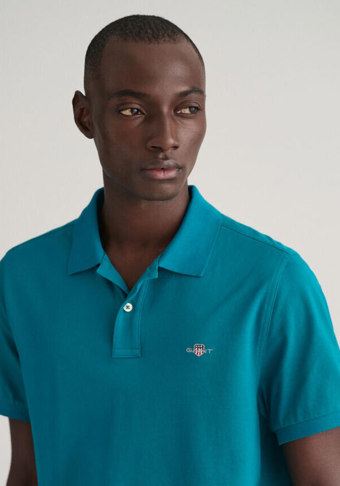 Gant Mens Regular Shield Golfer In Turquoise