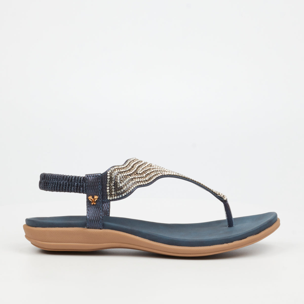 Butterfly Feet Ladies Geri 3 Navy Sandals