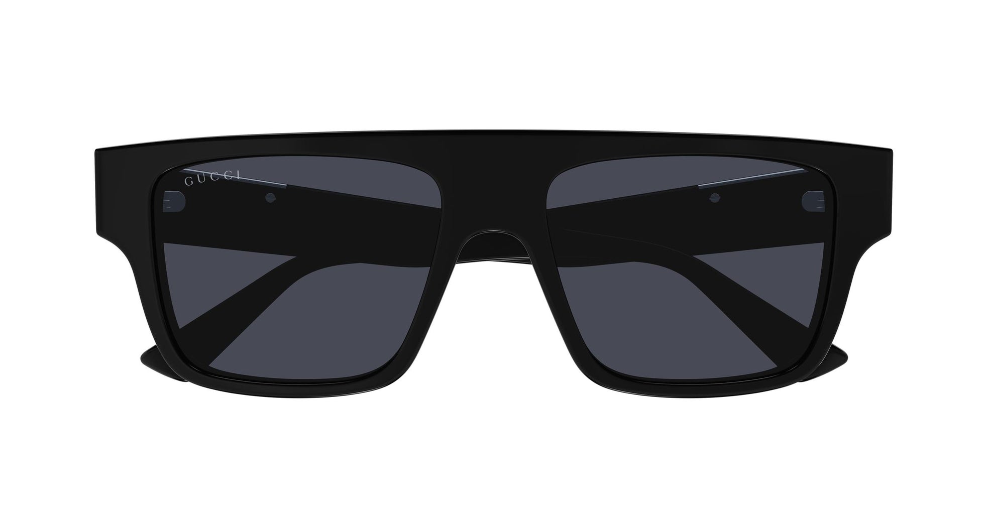 Gucci Womens Square Frame Sunglasses In Black & Silver