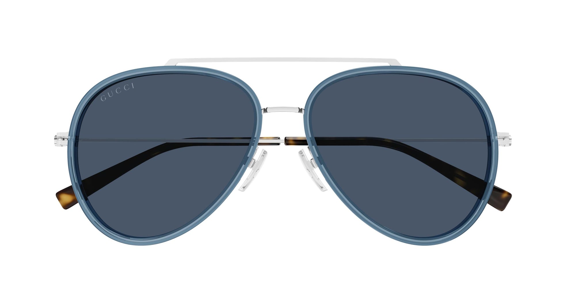 Gucci Blue Lens Unisex Sunglasses IN Silver