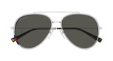 Gucci Black Lens Unisex Sunglasses In Silver