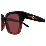 Gucci Mens Red Lens Sunglasses In Black