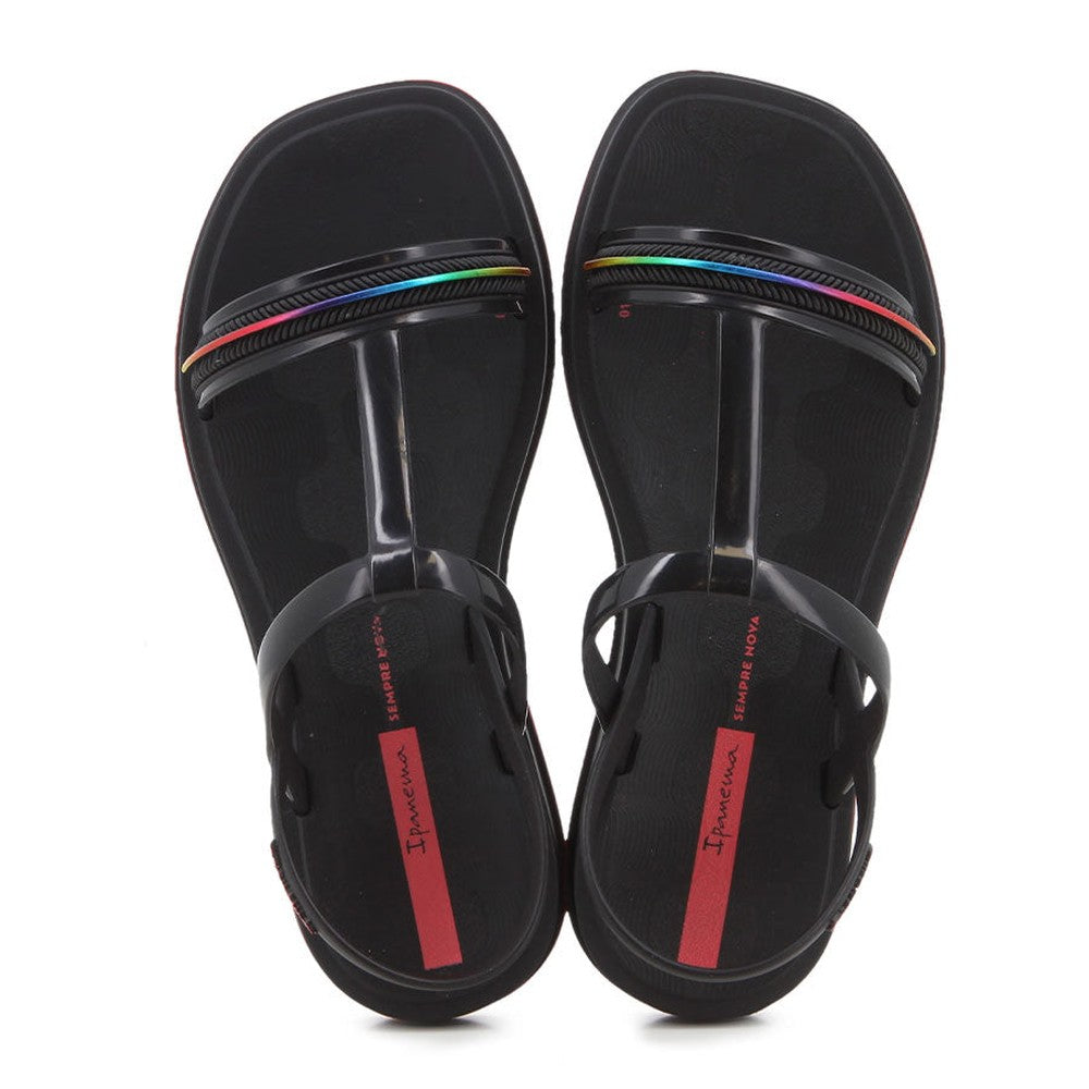 Ipanema Girls Glow Sandals In Black & Pink