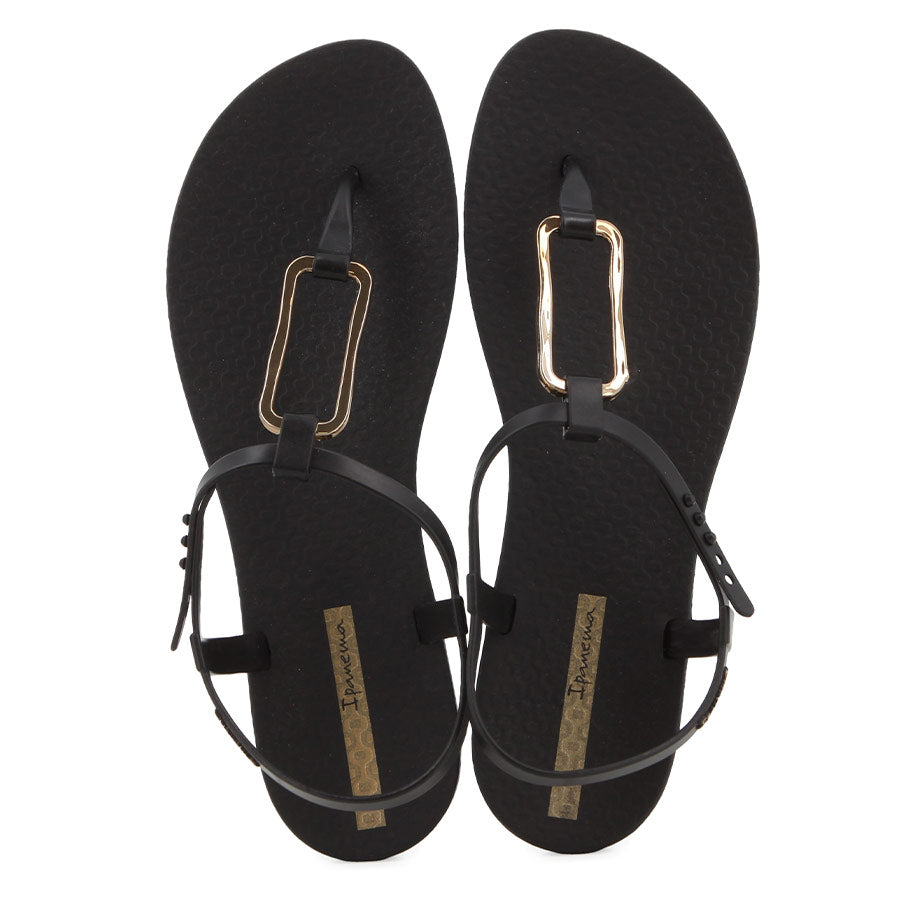 Ipanema Ladies Class Modern Ii Sandals Black And Gold